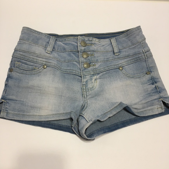 Blue spice Juniors sz 1/2 High rise shorts denim - Picture 4 of 6